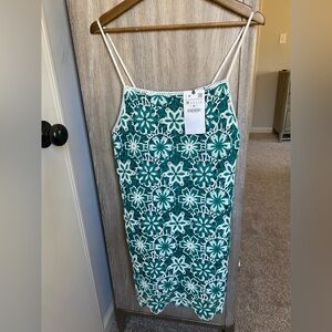 NWT ZARA Crochet Knit Floral Green Lace Dress - M